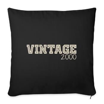 Jahrgang 2000 Original 2000 Retro 2000 Geschenk 2000 - Sofakissenbezug 45 x 45 cm - Schwarz - Vorne