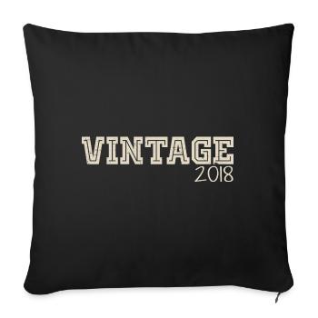 Jahrgang 2018 Original 2018 Retro 2018 Geschenk 2018 - Sofakissenbezug 45 x 45 cm - Schwarz - Vorne