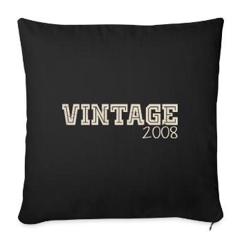 Vintage 2008 Original 2008 Retro 2008 Gift 2008 - Sofa pillowcase 17,3'' x 17,3'' (45 x 45 cm) - black - Front