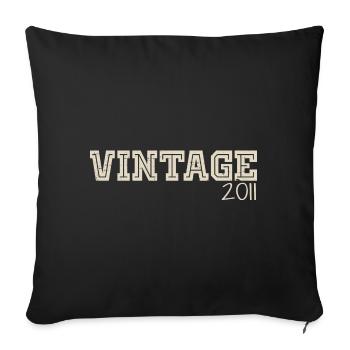 Vintage 2011 Original 2011 Rétro 2011 Cadeau 2011 - Housse de coussin décorative 45 x 45 cm - noir - Devant