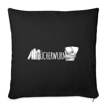 Reader's Bookworm - Sofa pillowcase 17,3'' x 17,3'' (45 x 45 cm) - black - Front