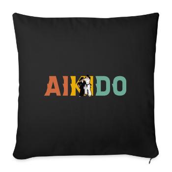 Aikido - Sofa pillowcase 17,3'' x 17,3'' (45 x 45 cm) - black - Front