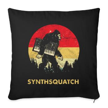 Bigfoot Synthesizer Analog - Sasquatch Synth Nerd - Sofakissenbezug 45 x 45 cm - Schwarz - Vorne