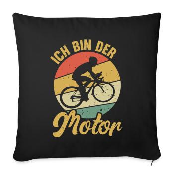 Ich Bin Der Motor Lustiger Fahrrad Fahrer Geschenk - Sofakissenbezug 45 x 45 cm - Schwarz - Vorne