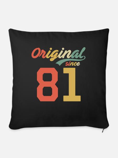 41st Birthday Original Retro Gift 1981 - Sofa pillowcase 17,3'' x 17,3'' (45 x 45 cm) - black