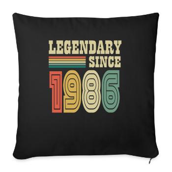 36ème anniversaire Retro Legendär depuis 1986 Cadeau - Housse de coussin décorative 45 x 45 cm - noir - Devant