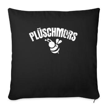 Plüschmors Plattdeutsch Hummel Biene Imker - Sofakissenbezug 45 x 45 cm - Schwarz - Vorne