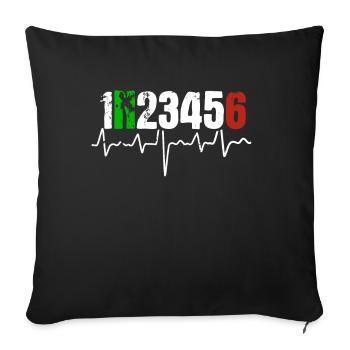 Motorcycle Heartbeat Gear Shift Biker Gift - Sofa pillowcase 17,3'' x 17,3'' (45 x 45 cm) - black - Front