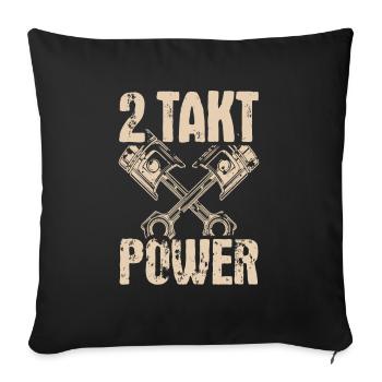 2 Takt Power DDR Moped Kolben Oldschool Geschenk - Sofakissenbezug 45 x 45 cm - Schwarz - Vorne