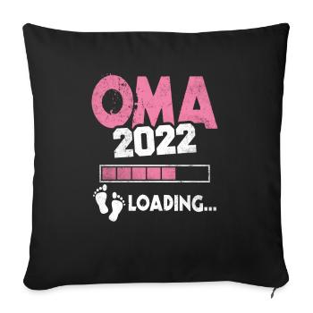 Werdende Oma 2022 Loading Nachwuchs Großmutter - Sofakissenbezug 45 x 45 cm - Schwarz - Vorne