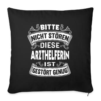 Diese Arzthelferin ist gestört MFA - Sofakissenbezug 45 x 45 cm - Schwarz - Vorne