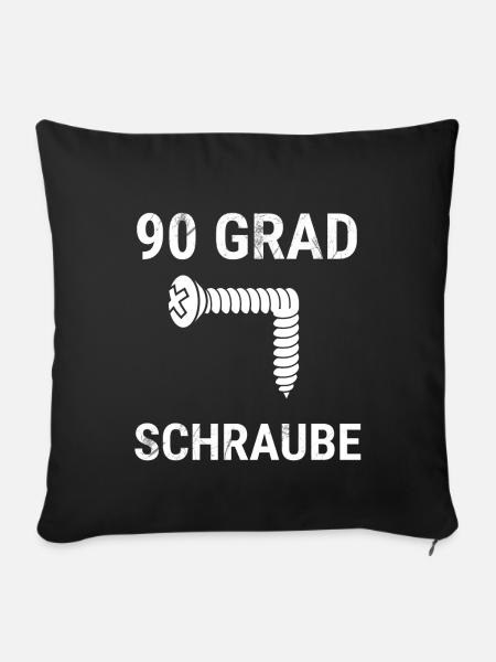 90-Grad Schraube für Kfz-Mechaniker und Handwerker - Sofakissenbezug 45 x 45 cm - Schwarz
