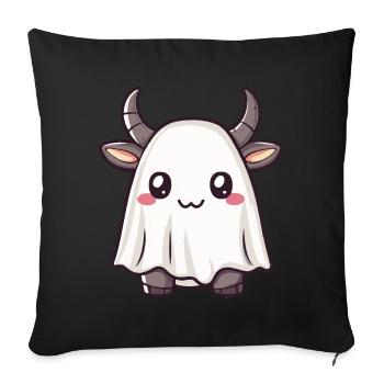Bull Halloween Comic Ghost - Sofa pillowcase 17,3'' x 17,3'' (45 x 45 cm) - black - Front