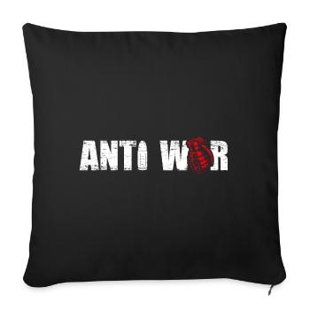 Anti-guerre - Housse de coussin décorative 45 x 45 cm - noir - Devant