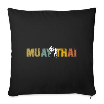 Muay Thaï - Housse de coussin décorative 45 x 45 cm - noir - Devant