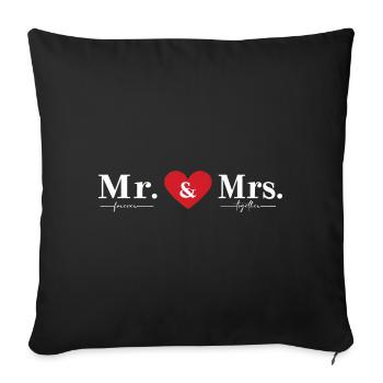 MR & MRS Forever Together - Sofakissenbezug 45 x 45 cm - Schwarz - Vorne