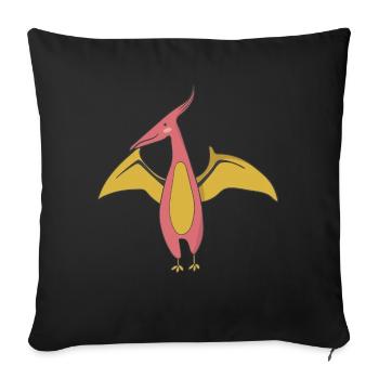 Dinosaur Flugdino - Sofa pillowcase 17,3'' x 17,3'' (45 x 45 cm) - black - Front