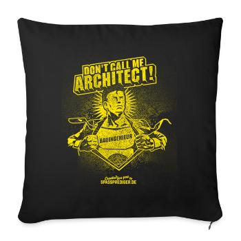 Bauingenieur T-Shirt Design Pose Superheld - Sofakissenbezug 45 x 45 cm - Schwarz - Vorne