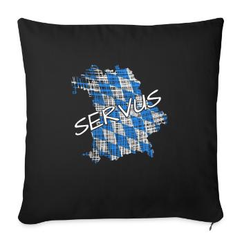 Servus Bayern - Sofakissenbezug 45 x 45 cm - Schwarz - Vorne