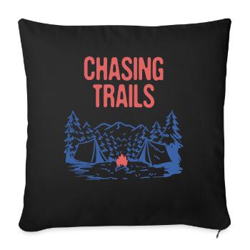 Chasing Trails Randonnée Mountain Hiker Summit - Housse de coussin décorative 45 x 45 cm - noir - Devant