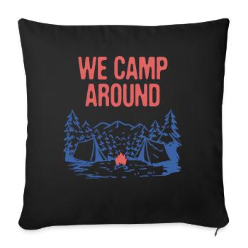 We Camp Around Summer Camping Tropical Camper - Sofakissenbezug 45 x 45 cm - Schwarz - Vorne