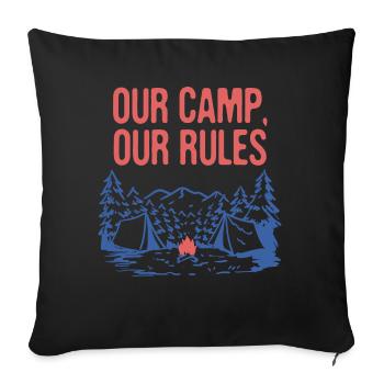 Our Camp Our Rules Summer Wildlife Tropical - Sofakissenbezug 45 x 45 cm - Schwarz - Vorne