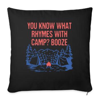 Qu’est-ce qui rime avec Camp Beer Lover Camping Drinker - Housse de coussin décorative 45 x 45 cm - noir - Devant