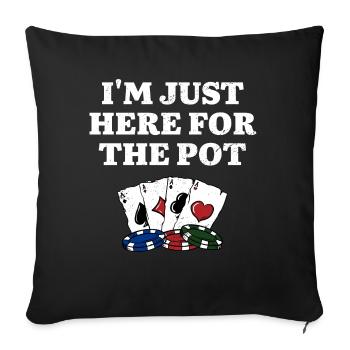Ici pour le Pot Gambler Casino Gambling Gaming - Housse de coussin décorative 45 x 45 cm - noir - Devant