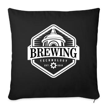 Brauerei, Vintage-inspiriertes Logo - Sofakissenbezug 45 x 45 cm - Schwarz - Vorne