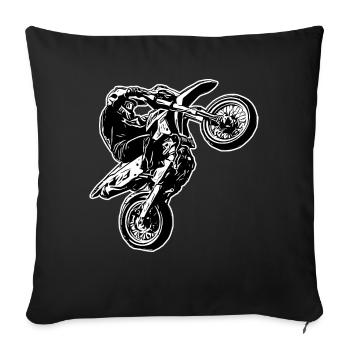 Supermoto / Supermotard / Supermoto Wheelie Biker - Sofa pillowcase 17,3'' x 17,3'' (45 x 45 cm) - black - Front