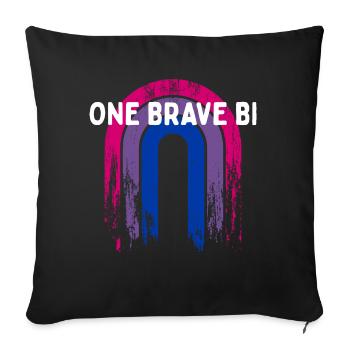 One Brave Bi Bisexual LGBTQ Bi Pride LGBT - Sofa pillowcase 17,3'' x 17,3'' (45 x 45 cm) - black - Front