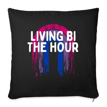 Vivre Bi l’heure Bisexuel LGBTQ Bi Pride LGBT - Housse de coussin décorative 45 x 45 cm - noir - Devant