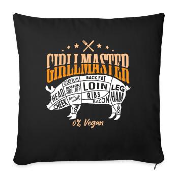 Grillmaster 0% Vegan - Sofakissenbezug 45 x 45 cm - Schwarz - Vorne