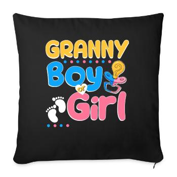 Pink or Blue Granny Loves You Best Grandma Ever - Sofa pillowcase 17,3'' x 17,3'' (45 x 45 cm) - black - Front