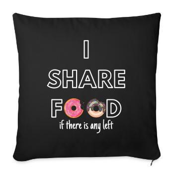 I SHARE FOOD - Sofa pillowcase 17,3'' x 17,3'' (45 x 45 cm) - black - Front