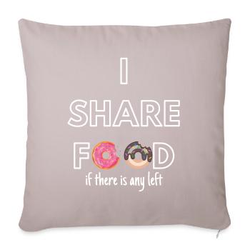 JE PARTAGE DE LA NOURRITURE - Housse de coussin décorative 45 x 45 cm - taupe clair - Devant