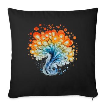 Éclaboussures d’aquarelle colorées - Housse de coussin décorative 45 x 45 cm - noir - Devant