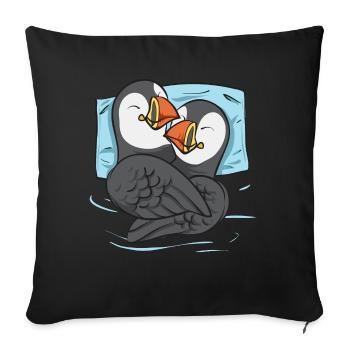 puffin puffin auke birds Lunde - Sofa pillowcase 17,3'' x 17,3'' (45 x 45 cm) - black - Front