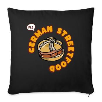 German Street Food Leberkäs Buns - Sofa pillowcase 17,3'' x 17,3'' (45 x 45 cm) - black - Front