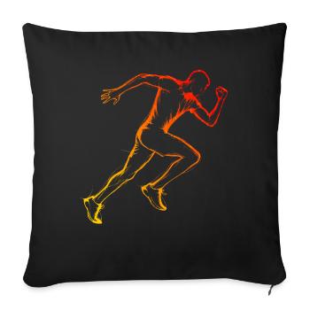 Cross Country Running Men Jogging Running - Sofa pillowcase 17,3'' x 17,3'' (45 x 45 cm) - black - Front