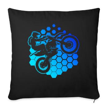 Women's Dirt Bike Supermoto Dirt Bike Dirt Biker - Sofa pillowcase 17,3'' x 17,3'' (45 x 45 cm) - black - Front