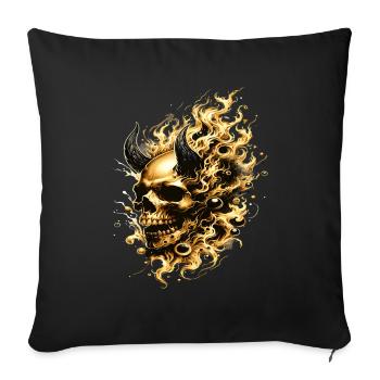 Fire Skull Flames Inferno Mystical & Noble - Sofa pillowcase 17,3'' x 17,3'' (45 x 45 cm) - black - Front