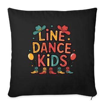 Line Dance Kids Kids Dancing Line Dance - Sofa pillowcase 17,3'' x 17,3'' (45 x 45 cm) - black - Front
