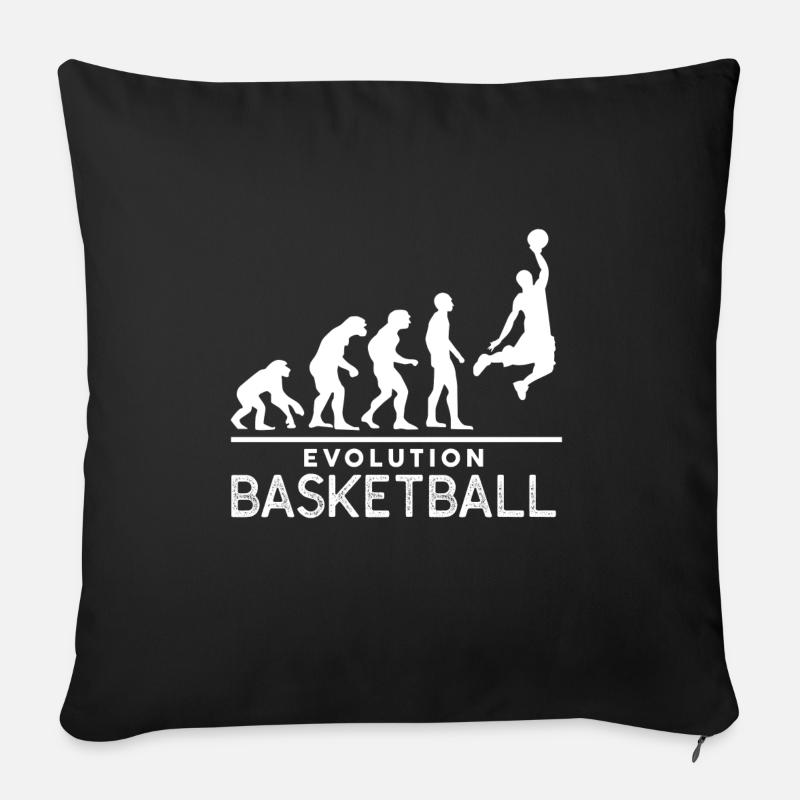 Basketball évolution - Housse de coussin décorative 45 x 45 cm - noir