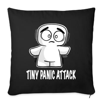 MARSHMALLOWTIS SMALL PANIC ATTACK EMOTI COMIC - Sofa pillowcase 17,3'' x 17,3'' (45 x 45 cm) - black - Front
