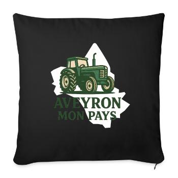 Aveyron, my agricultural country - Sofa pillowcase 17,3'' x 17,3'' (45 x 45 cm) - black - Front