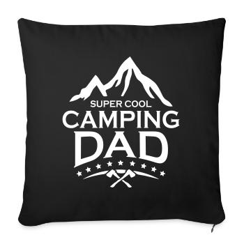 Papa camping super cool - Housse de coussin décorative 45 x 45 cm - noir - Devant