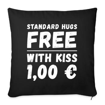 free hugs festival party flirt flirt camping - Sofa pillowcase 17,3'' x 17,3'' (45 x 45 cm) - black - Front