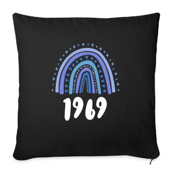 Blue Rainbow Année de naissance née en 1969 - Housse de coussin décorative 45 x 45 cm - noir - Devant
