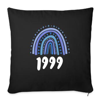 Blue Rainbow Année de naissance née en 1999 - Housse de coussin décorative 45 x 45 cm - noir - Devant